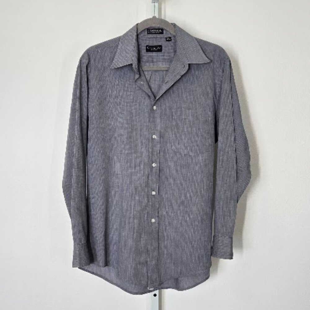 CHRISTIAN DIOR MONSIEUR dress shirt  grey Sz 15.5 NECK